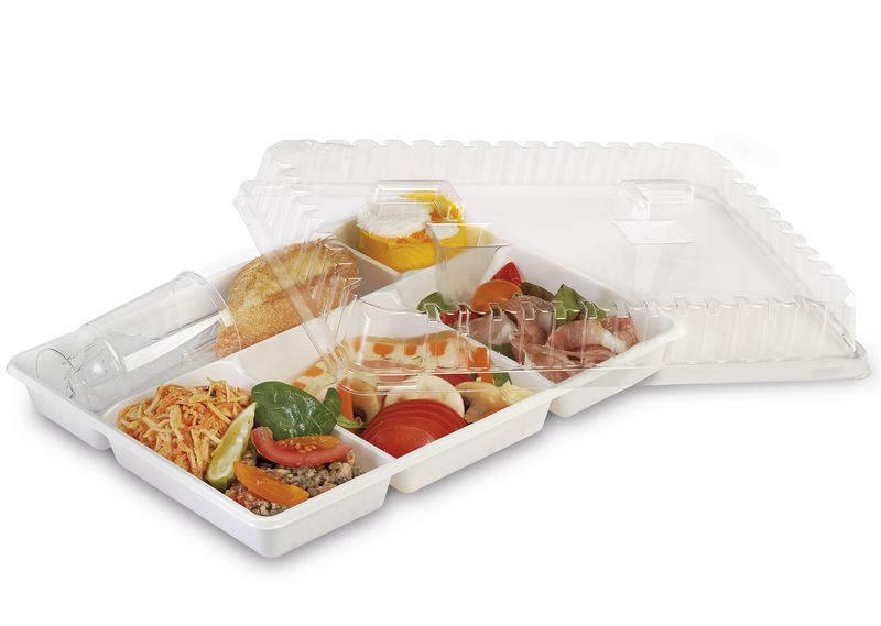 image prévisualisation secondaire : COUVERCLE PLATEAU REPAS 5 COMPART / 200