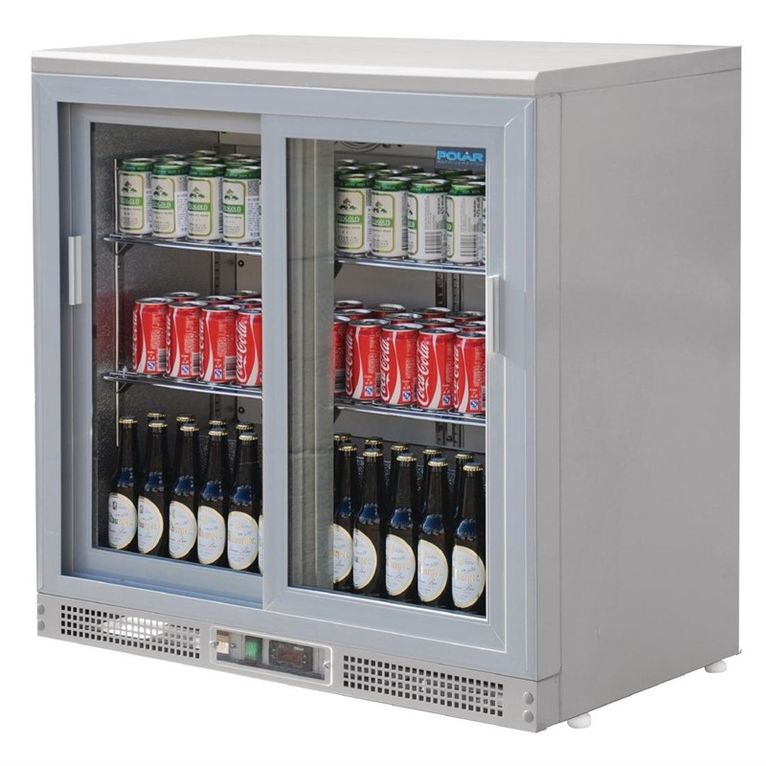 Arrière-bar gris métal 180 bouteilles Polar Série