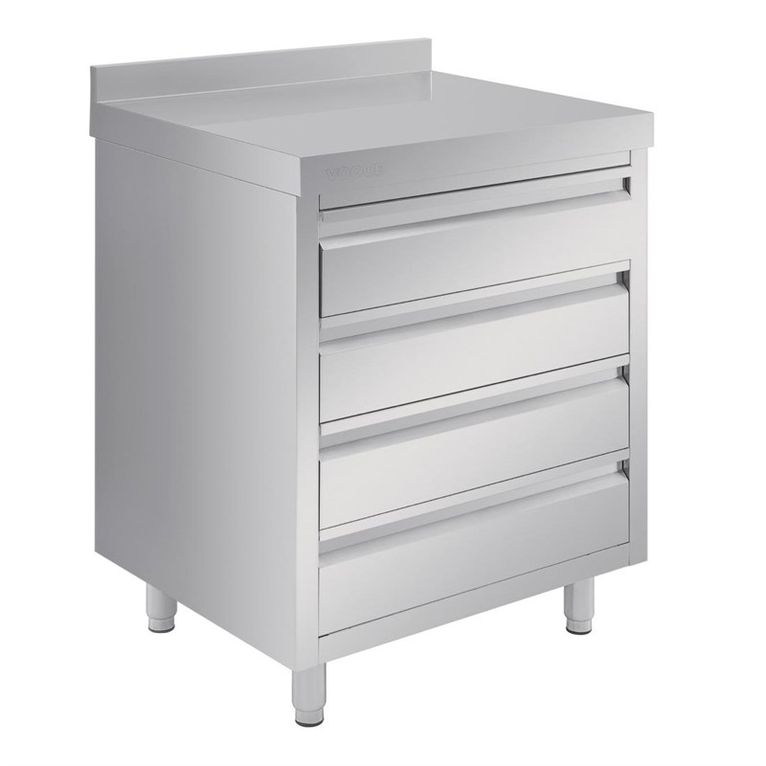 Meuble 4 tiroirs inox Vogue