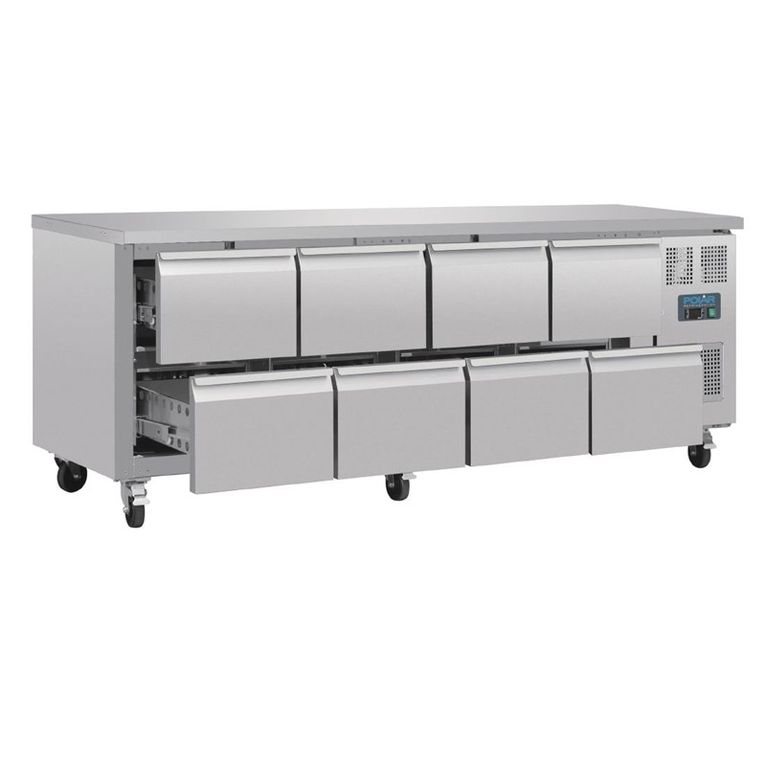 Table réfrigérée GN 1/1 ventilée 8 tiroirs Polar S
