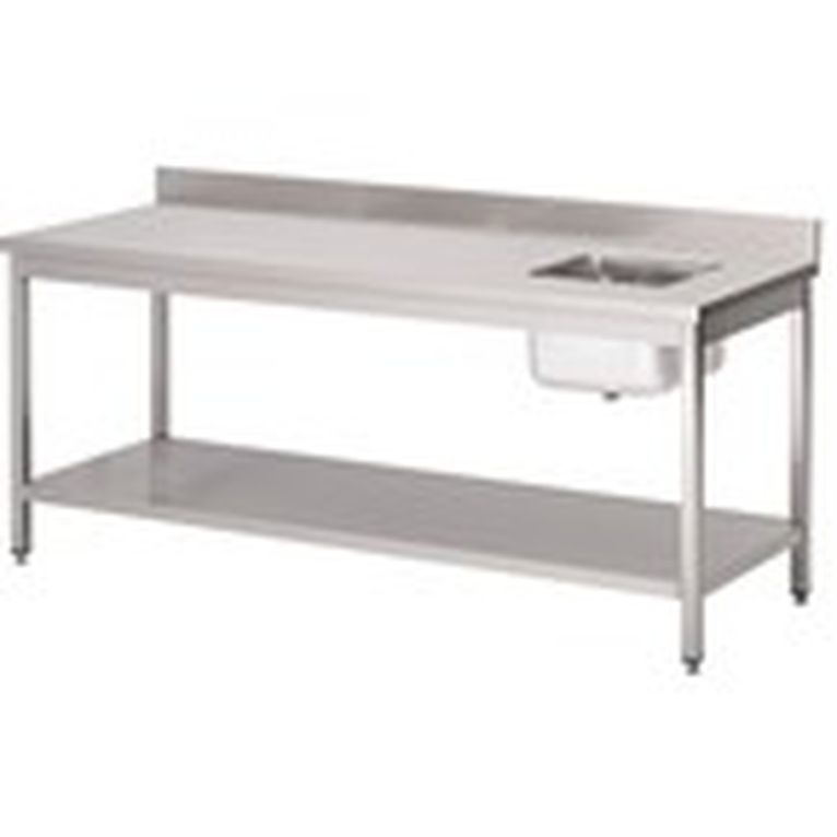 image produit : Table du chef avec bac à droite et dosseret Gastro