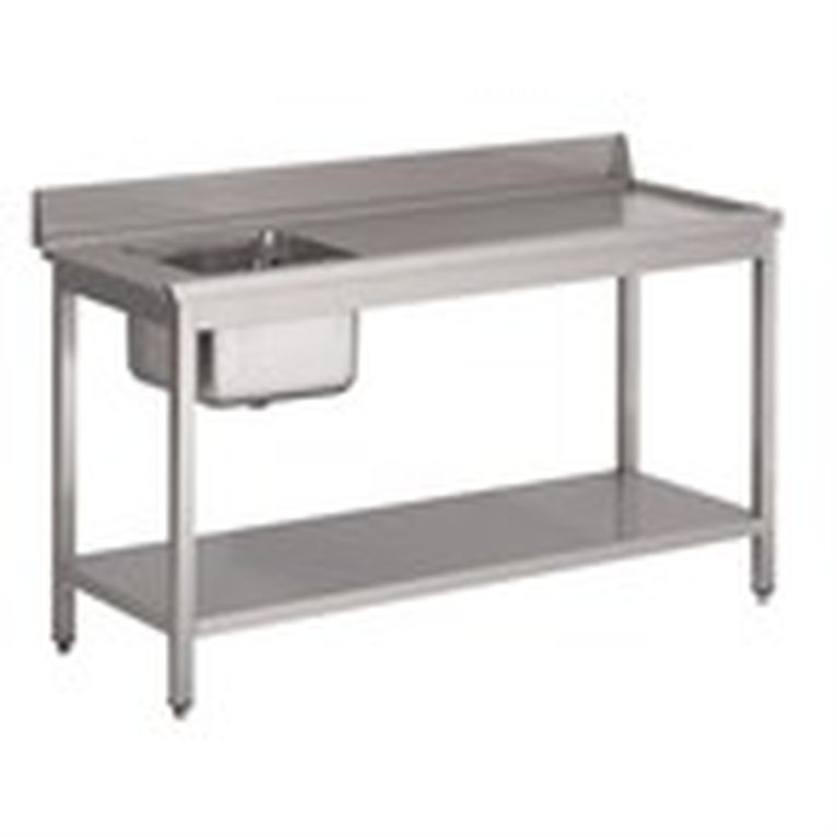 image produit : Table d’entrée lave-vaisselle inox avec bac à gauc