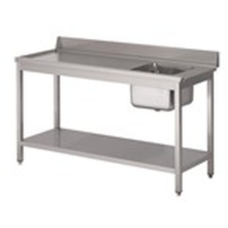 Table d'entrée lave-vaisselle inox avec bac à droi
