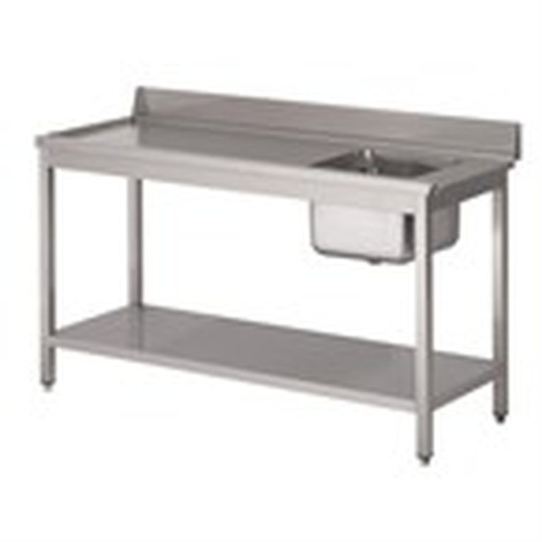Table d'entrée lave-vaisselle inox avec bac à droi