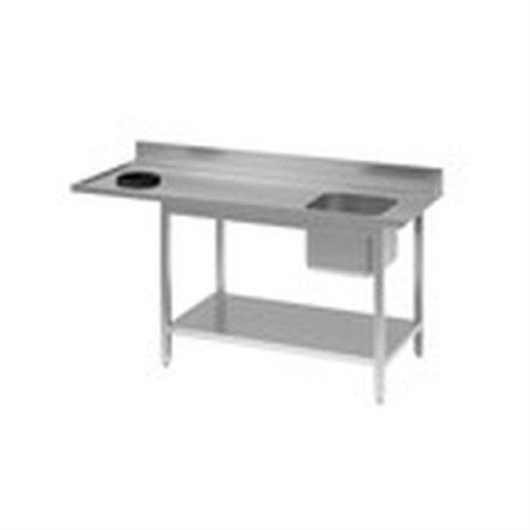 Table d'entrée lave-vaisselle inox avec bac à droi