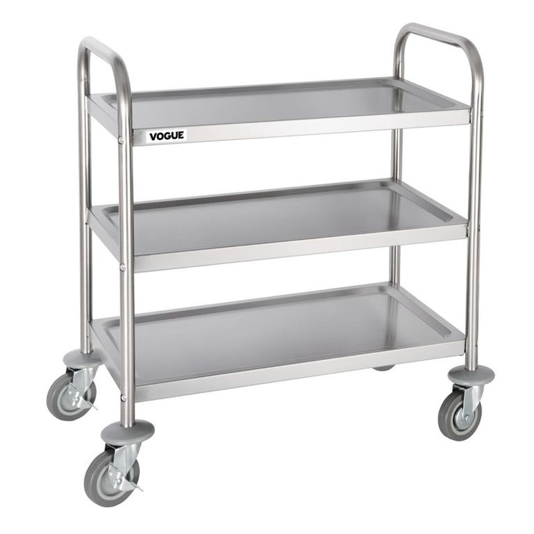 Chariot de débarrassage inox 3 niveaux petite tail