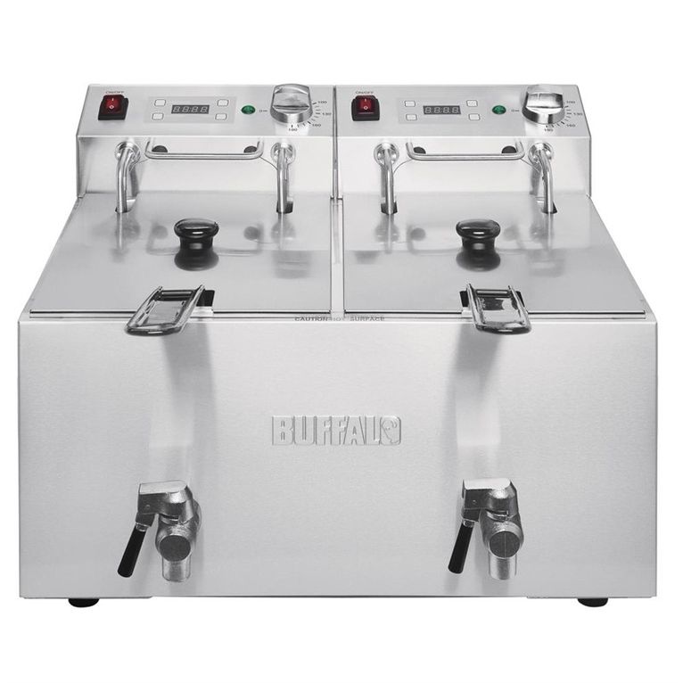 Friteuse double Buffalo - 2 x 8L 2,9kW avec minute