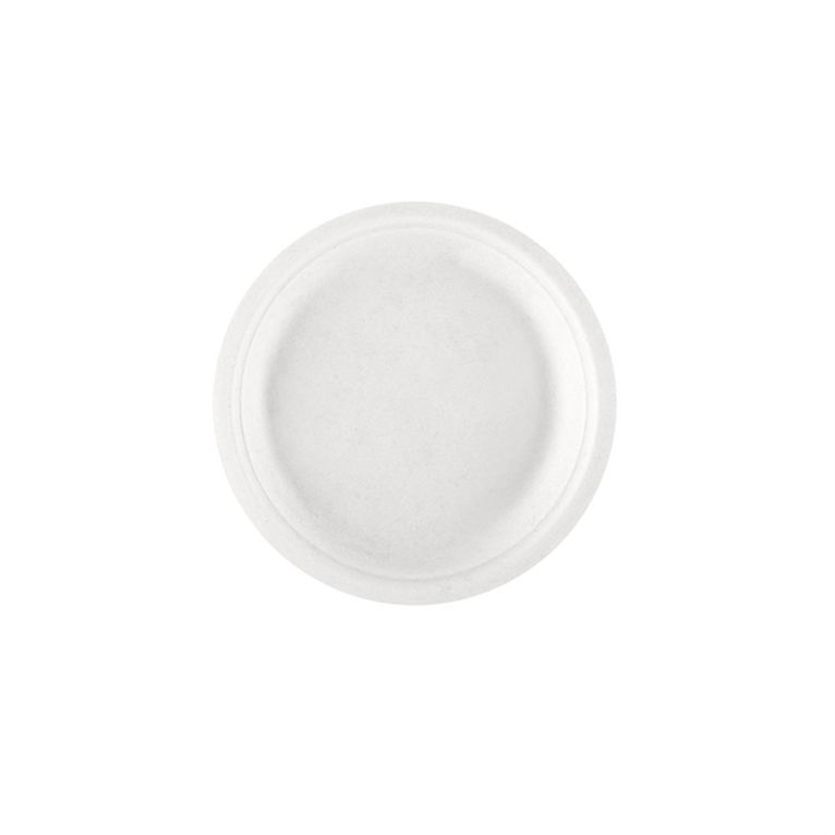 Assiettes Blanches 15,5x1,4 Bagasse /50