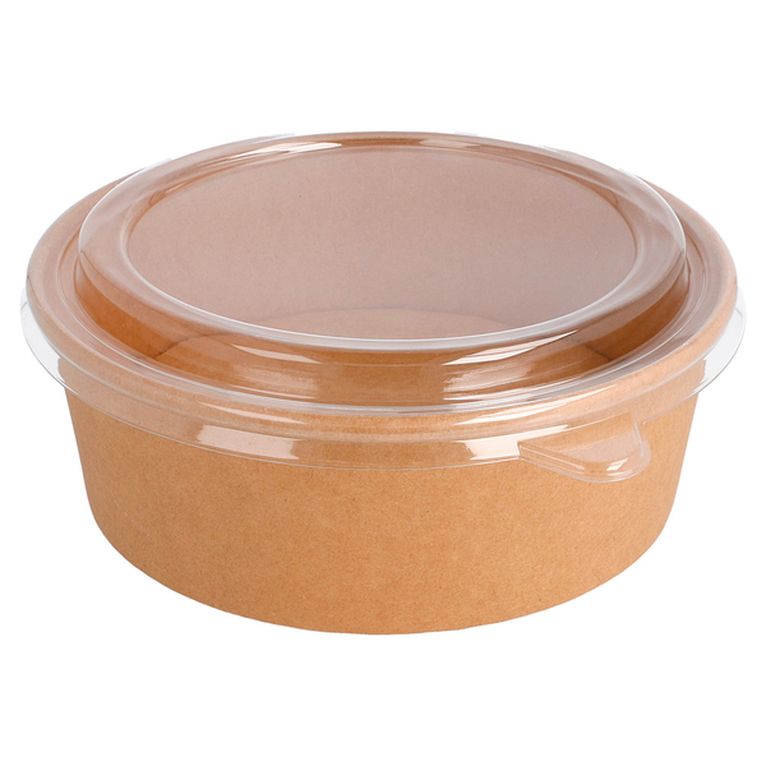 Set saladiers - Avec couvercles - Kraft naturel - 1300ml /25