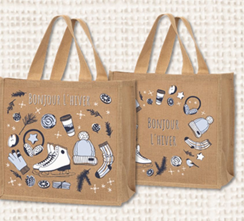 SAC CABAS BONJOUR L'HIVER 43+20X38CMCarton