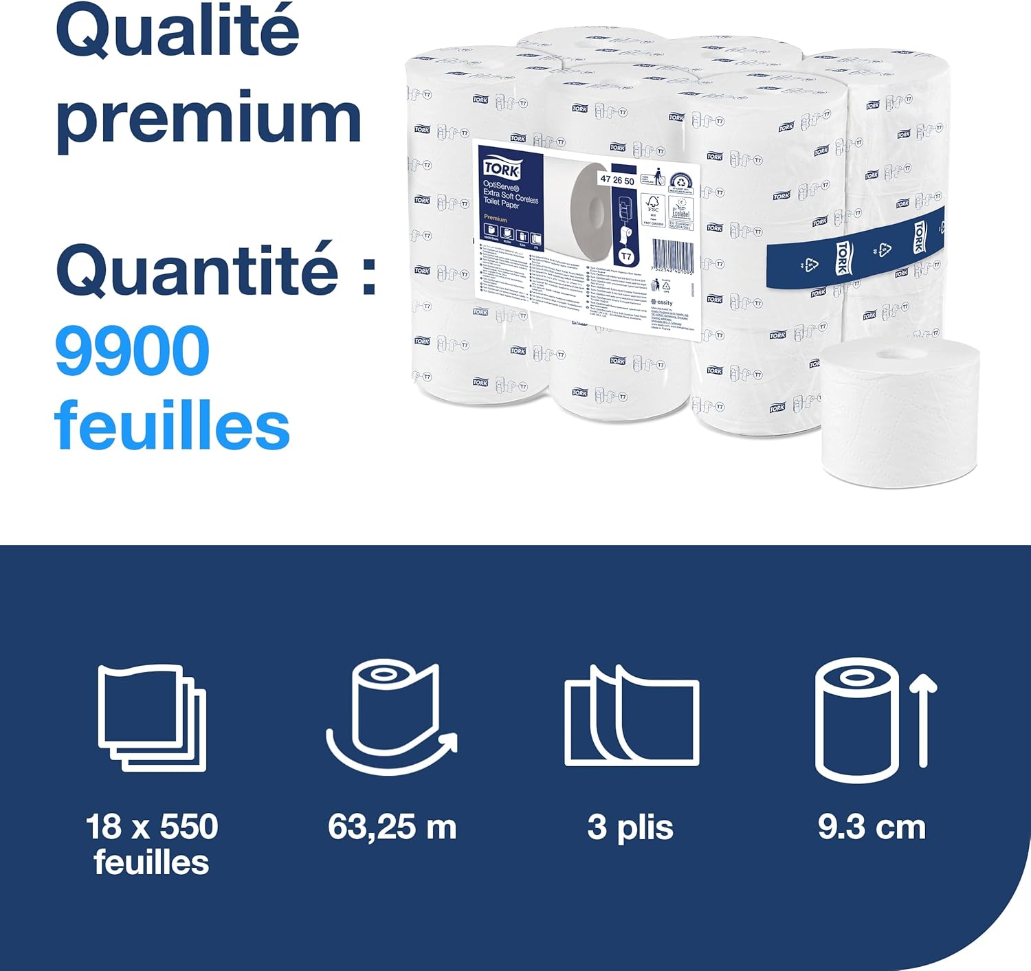 Papier Toilette Tork Optiserv Sans Mandrin /18