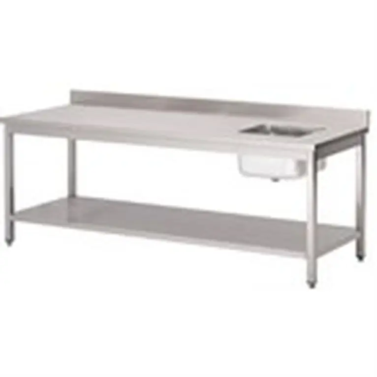 Table d'entrée lave-vaisselle inox avec bac à droi