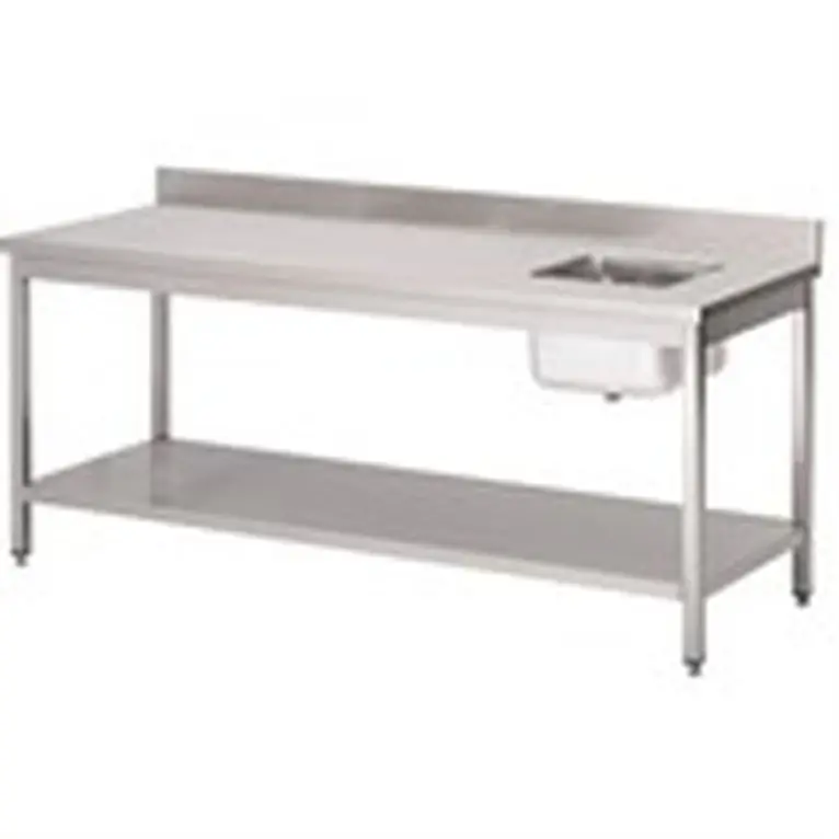 Table du chef avec bac à droite et dosseret Gastro