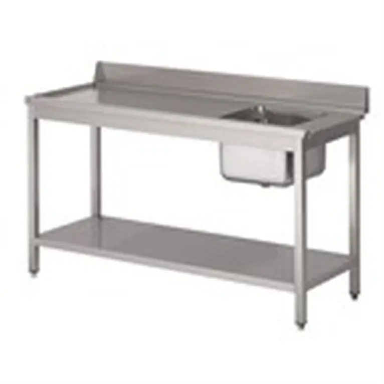 Table d'entrée lave-vaisselle inox avec bac à droi