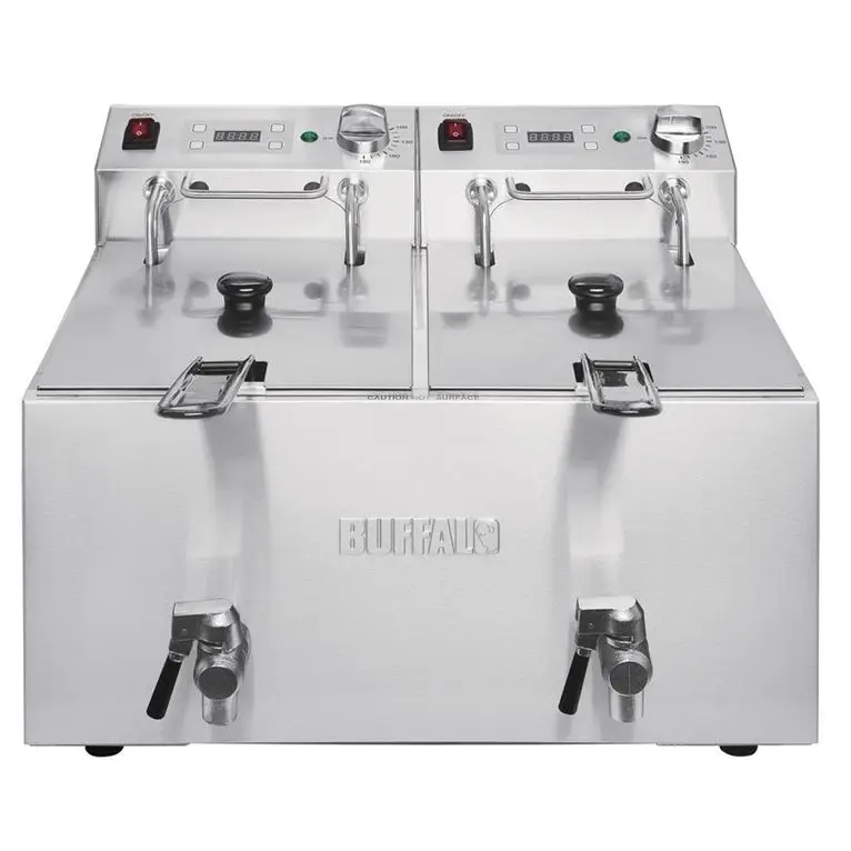 Friteuse double Buffalo - 2 x 8L 2,9kW avec minute
