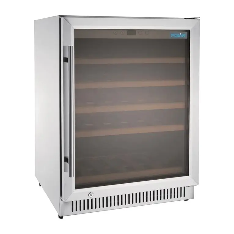Cave à vin dessous de comptoir inox 51 bouteilles
