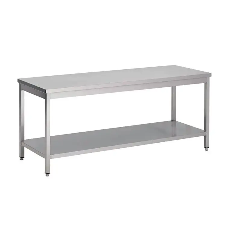 Table inox avec étagère basse Gastro M 1800 x 600