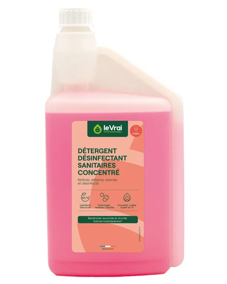 LVP DETERGENT DESINF. SANITAIRE CONC AUTODOSEUR 1L desinfection locaux vie-ordures, containers Unite
