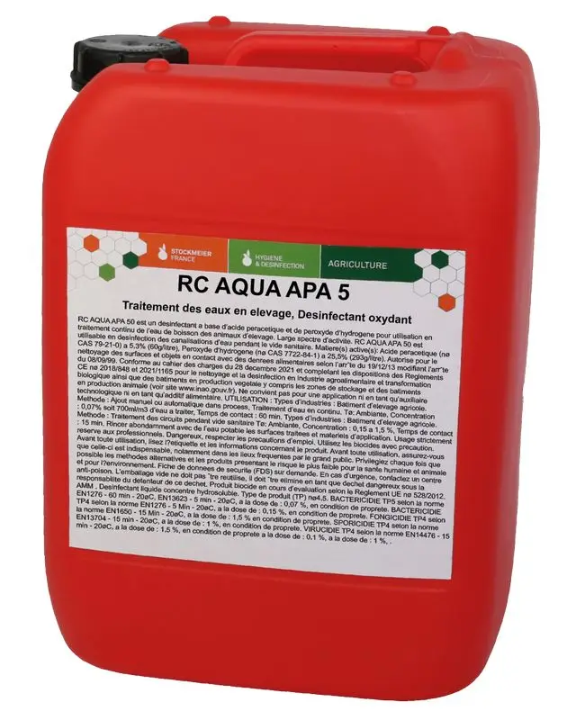 Désinfectant Traitement des Eaux en Elevage Aqua Apa 5 /22kg